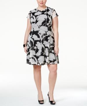 Jessica Howard Plus Size Short-sleeve Floral-print Sheath Dress