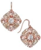Charter Club Rose Gold-tone Multi-stone Floral Drop Earrings, Created For Macy's