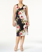 Sl Fashions Plus Size Floral-print Sheath Dress