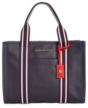 Tommy Hilfiger Eliza Coated Canvas Whipstitch Small Tote