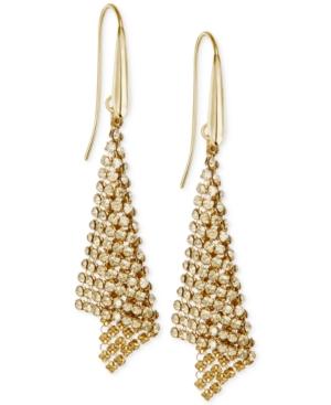 Swarovski Gold-tone Crystal Mesh Drop Earrings