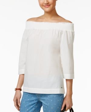 Tommy Hilfiger Three-quarter-sleeve Off-the-shoulder Top