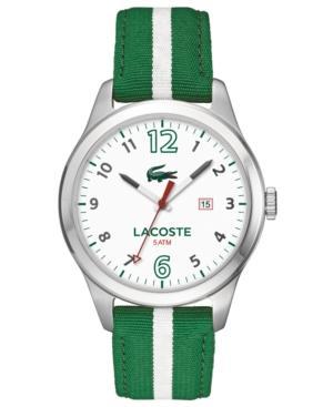 Lacoste Men's Auckland Green And White Nylon Strap Watch 44mm 2010721