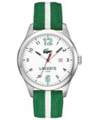 Lacoste Men's Auckland Green And White Nylon Strap Watch 44mm 2010721