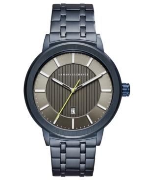Ax Armani Exchange Men's Maddox Blue Stainless Steel Bracelet Watch 46mm