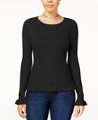 Hooked Up By Iot Juniors' Ruffle-hem Sweater