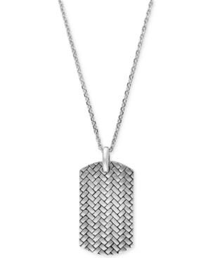 Gento By Effy Men's Dog Tag Pendant Necklace In Sterling Silver