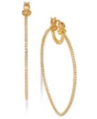 Sis By Simone I Smith 18k Gold Over Sterling Silver Earrings, Crystal In And Out Hoop Earrings