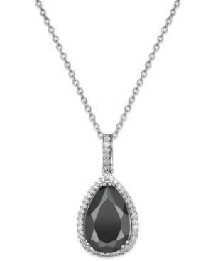 Black Sapphire (6 Ct. T.w.) And White Topaz (1/4 Ct. T.w.) Pendant Necklace In Sterling Silver