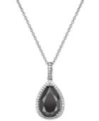 Black Sapphire (6 Ct. T.w.) And White Topaz (1/4 Ct. T.w.) Pendant Necklace In Sterling Silver