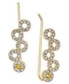 Inc International Concepts Gold-tone Geometric Bubble Crystal Climber Earrings, Only At Macy's