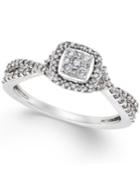 Diamond Twist Promise Ring In 10k White Gold (1/4 Ct. T.w.)