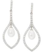 Giani Bernini Imitation Pearl & Cubic Zirconia Drop Earrings In Sterling Silver, Created For Macy's