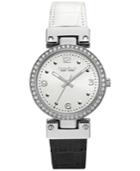 Caravelle New York By Bulova Women's Black And White Reversible Leather Strap Watch 28mm 43l201
