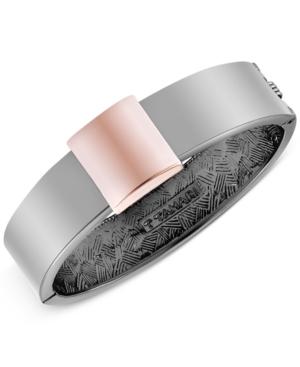 T Tahari Hematite-tone Hinge Bangle Bracelet