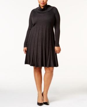 Calvin Klein Plus Size Pleated Sweater Dress