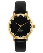 Kate Spade New York Watch, Women's Metro Black Leather Strap 34mm 1yru0227