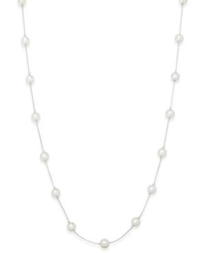 Charter Club Silver-tone Imitation Pearl Long Station Necklace