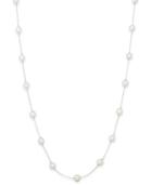 Charter Club Silver-tone Imitation Pearl Long Station Necklace