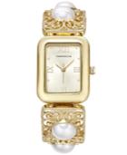 Charter Club Women's Gold-tone Imitation Pearl Bracelet Watch 14x20mm, Created For Macy's