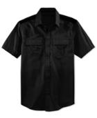 Sean John Men's Solid Twill Short-sleeve Shirt