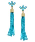 Inc International Concepts Gold-tone Stone & Bead Tassel Drop Earrings, Created For Macy's