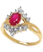 Ruby (1-1/8 Ct. T.w.) And Diamond Accent Ring In 10k Gold