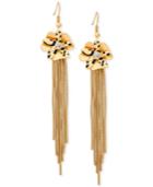Guess Gold-tone Floral Chain Drop Earrings