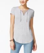 Ultra Flirt Juniors' Lace-up T-shirt