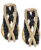 Effy Final Call Black And White Diamond Hoop Earrings (1 Ct. T.w.) In 14k Gold