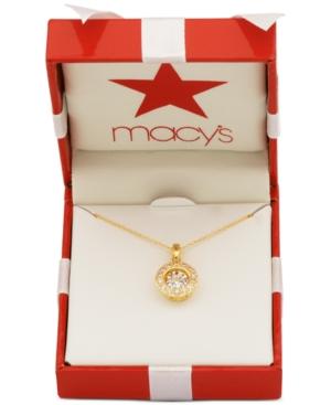 Giani Bernini Fluttering Cubic Zirconia Pendant Necklace In 18k Gold-plated Sterling Silver, Only At Macy's