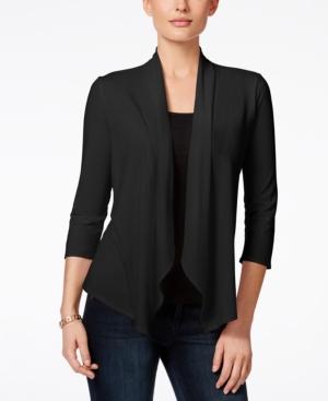 Ny Collection Petite Lace-back Draped Cardigan