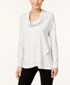 Style & Co. Cowl-neck Crossover-hem Top, Only At Macy's