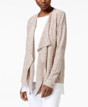 Eileen Fisher Linen Draped Open-front Cardigan