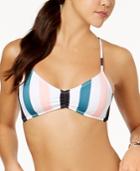 Hula Honey Zanzibar Stripe Printed Bralette Bikini Top, Created For Macy's Women's Swimsuit