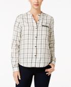 Calvin Klein Jeans Zippered-pocket Plaid Shirt