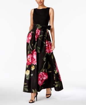 Tahari Asl Printed Bow-front Gown