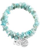 Unwritten Dreams Beaded Stone Chip Coil Bracelet With Silver-plated Brass Accents