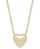 Polished Heart Pendant Necklace In 10k Gold