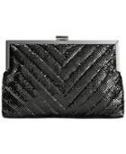 La Regale Quilted Mesh Frame Clutch