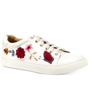 Nanette By Nanette Lepore Wildflower Embroidered Lace-up Sneakers, Only At Macy's Women's Shoes