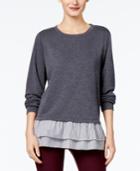 Ny Collection French-terry Contrast-hem Top