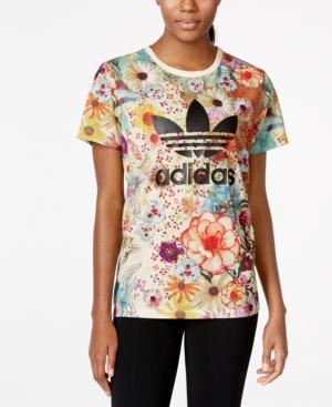 Adidas Original Floral Print Logo T-shirt