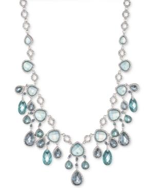 Jenny Packham Silver-tone Pave & Stone Statement Necklace, 16 + 2 Extender