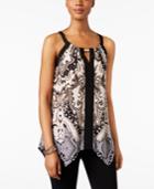 Inc International Concepts Embellished Handkerchief-hem Blouse, Only At Macy's