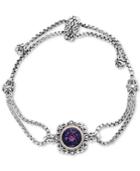 Effy Amethyst Filigree Double Strand Slider Bracelet (4-1/10 Ct. T.w.) In Sterling Silver & 18k Gold-plate