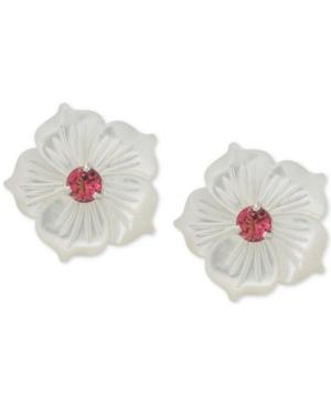 Pink Tourmaline (5/8 Ct. T.w.) & Mother-of-pearl Stud Earrings In Sterling Silver