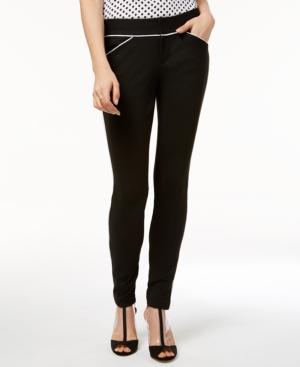 Inc International Concepts Ponte-knit Piped Skinny Pants, Created For Macy's