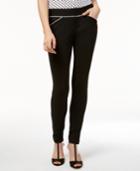 Inc International Concepts Ponte-knit Piped Skinny Pants, Created For Macy's