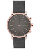 Skagen Women's Hald Gray Leather Strap Hybrid Smart Watch 40mm